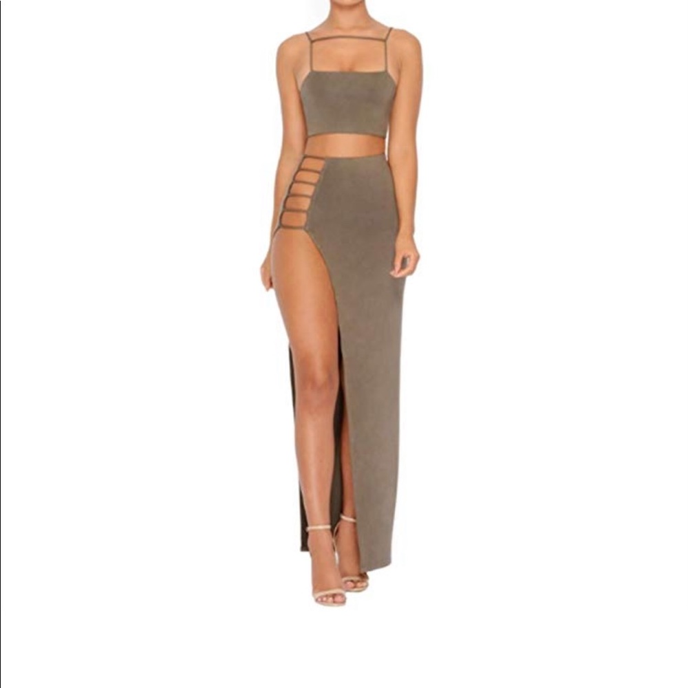 Khaki two piece set